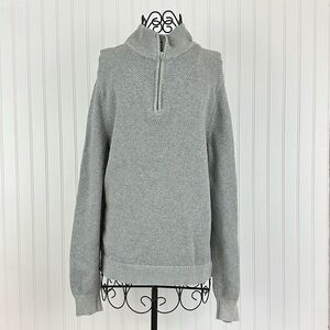 Goodfellow & Co Men's Gray Quarter Zip Cotton Sweater